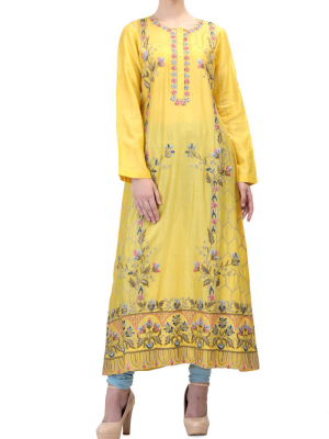 Vibrant Floral Embroidered Kurta