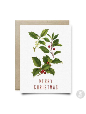 Holly Merry Christmas Card | Anvil Cards