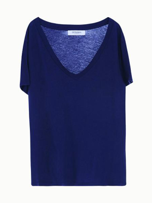 Navy V-neck Tee