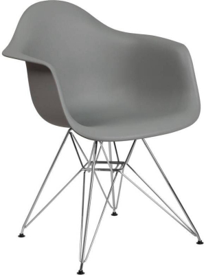 Alonza Series Plastic Chair With Arms And Chrome Base - Riverstone Furniture Collection