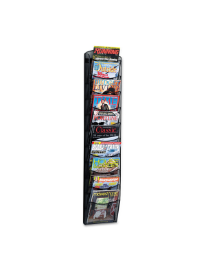 Safco Onyx Mesh Literature Rack Ten Compartments 10-1/4w X 3-1/2d X 50-3/4h Black 5579bl