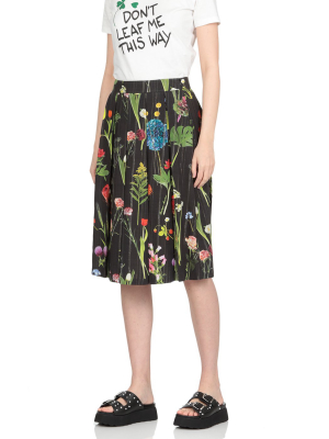 Boutique Moschino Floral Printed Pleated Skirt