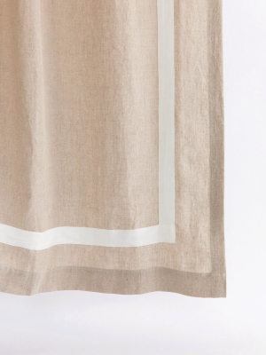 Bordered Linen Shower Curtain