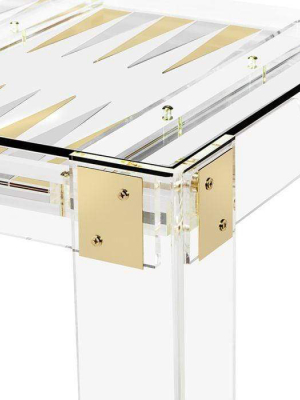 Interlude Home Pierre Acrylic Backgammon Table