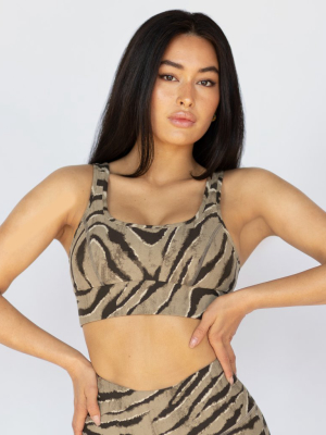 Basal Tiger Print Longline Bra