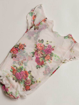 Mesh Bodysuit - Cream Floral