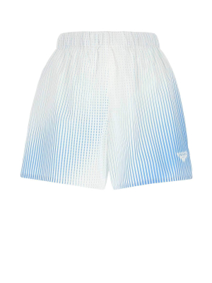 Prada Logo Print Striped Shorts