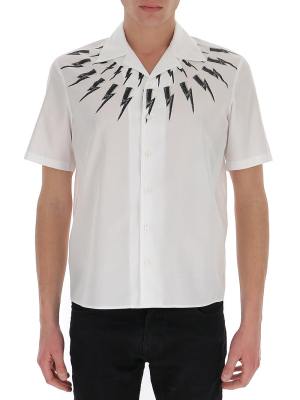 Neil Barrett Thunderbolt Print Short Sleeve Shirt