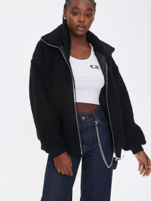 Faux Shearling Zip-up Jacket