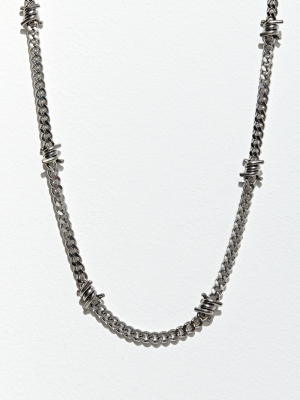 Uo Barbed Wire Curb Chain Necklace