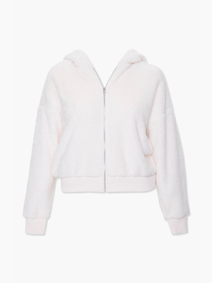 Plus Size Plush Zip-up Hoodie