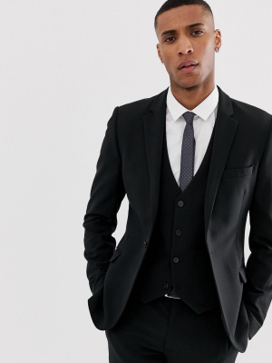 Asos Design Super Skinny Suit Jacket In Black