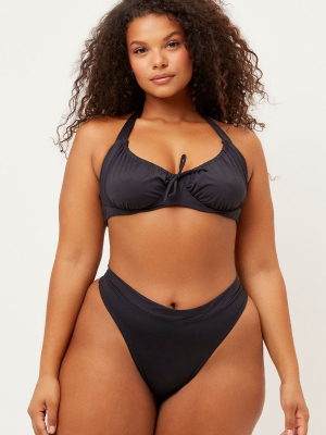 Bernie Halter Scoop Bikini Top - Black