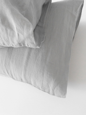 Linen Standard Pillowcase, Cloud Grey