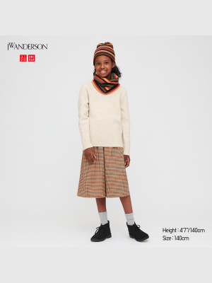 Girls Checked Cropped Wide Pants (jw Anderson)