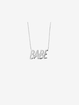 Babe Nameplate Necklace, Sterling Silver