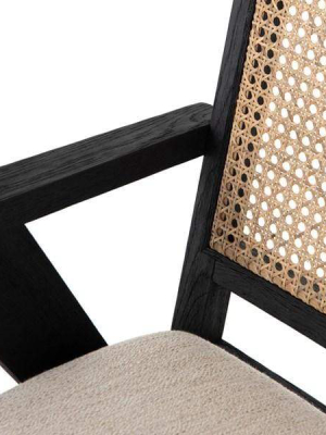 Four Hands Flora Dining Chair - Black And Natural