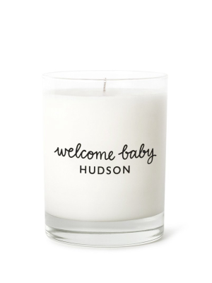 Candle Label - Welcome Baby Personalized