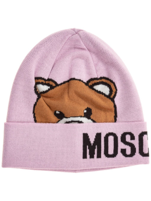 Moschino Teddy Intarsia Knit Beanie