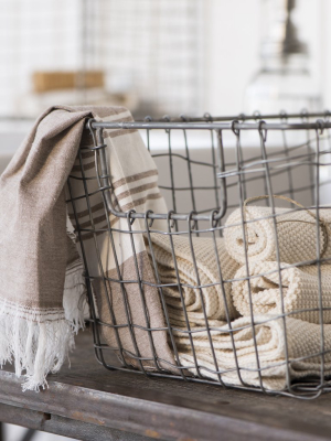 Wire Storage Basket With Open Handle