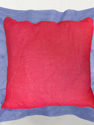 Red With Lilac Flange Pillow