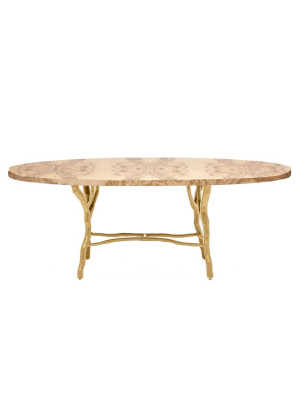 Made Goods Royce Oval Dining Table - Gold