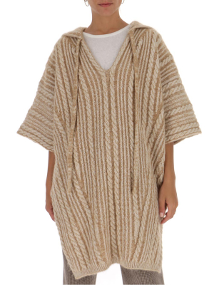 Chloé Cable-knit Hooded Poncho