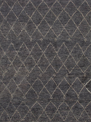 Casablanca Hand-knotted Trellis Gray & White Area Rug