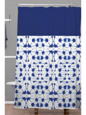 Jacqueline Maldonado Shibori Color Block Shower Curtain Blue - Deny Designs