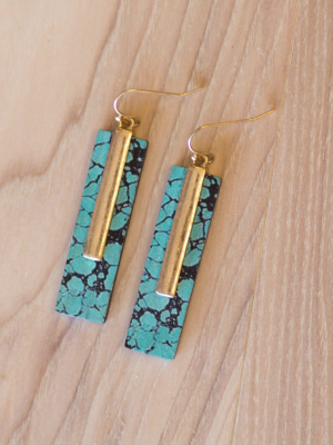 Turquoise Crackle Earrings