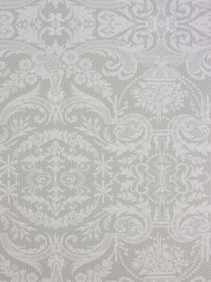 Orangery Lace Wallpaper In Silver From The Belvoir Collection By Matthew Williamson