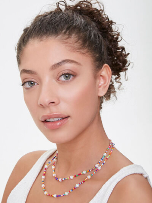 Multicolored Beaded Necklace Set