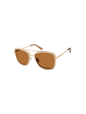 Privé Revaux The Vibe Unisex Square Polarized Sunglasses Champagne Gold 59mm