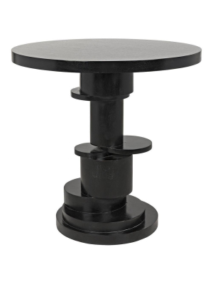 Noir Hugo Hand Rubbed Black Side Table