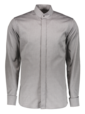 Ls Formal Slim Woven Banded Grey