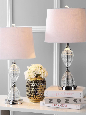 24" (set Of 2) Aubrey Crystal Table Lamp (includes Led Light Bulb) Clear - Jonathan Y