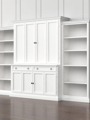 Cameo 4-piece White Open Bookcase Entertainment Center