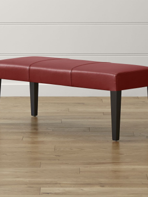 Lowe Red Leather Backless Bench
