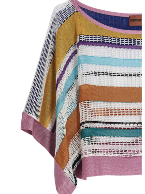 Missoni Mare Striped Kimono-sleeved Cropped Top