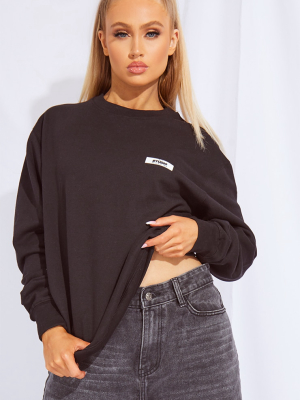 Prettylittlething Black Studio Washed Sweatshirt