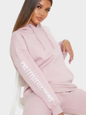 Prettylittlething Pale Pink Slogan Hoodie