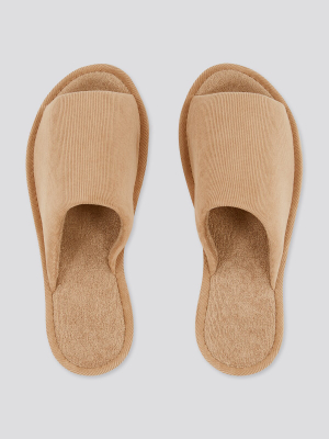 Open Toe Corduroy Slippers