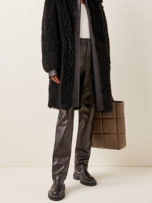 Moon Leather-trimmed Shearling Coat