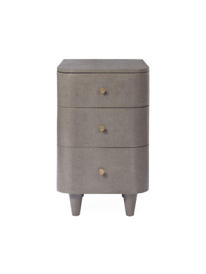 Olivia Single Nightstand Seal Faux Raffia