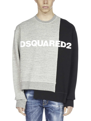 Dsquared2 Deconstructed Logo Print Sweatshirt