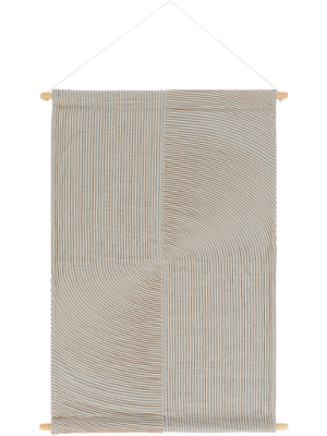 Pax Woven Wall Hanging In Light Grey & Cream