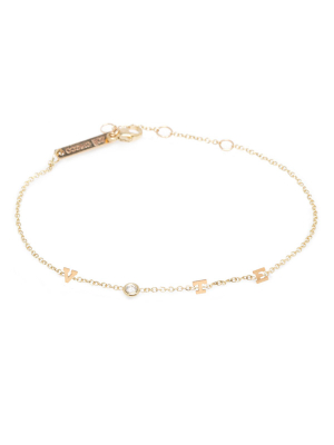 14k Itty Bitty & Diamond Spread Out Vote Bracelet