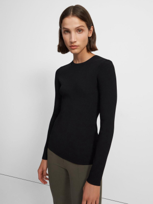 Crewneck Sweater In Compact Crepe