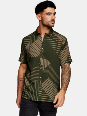 Sketch Lines Print Slim Shirt