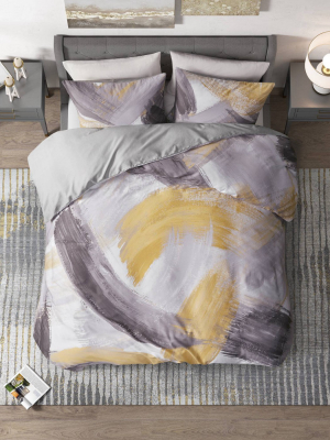 Andie Cotton Printed 3pc Duvet Set - Cosmoliving By Cosmopolitan